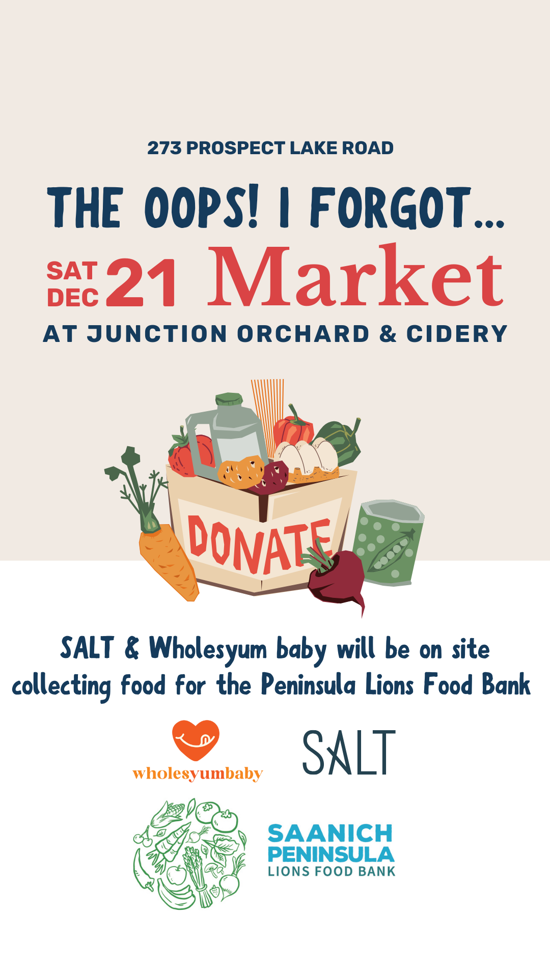 Announcing our Food Drive & Last Minute Market Dec 21st
